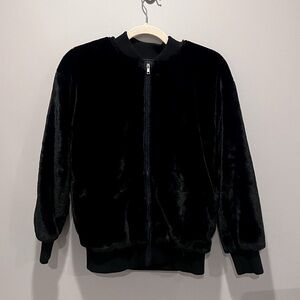 LF - Faux Fur Bomber in Navy